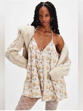 Free People Chiara Romper in Ivory Combo